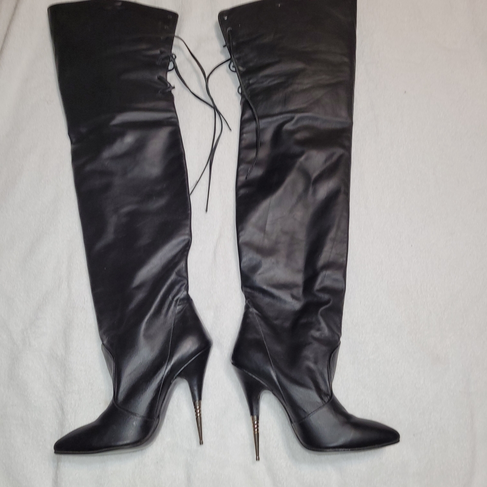 Black Over-the-Knee Stiletto Boots